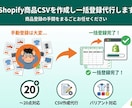 Shopify商品CSVを作成し一括登録代行します 商品登録の手間をまるごとお任せください イメージ1