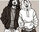 インパクトあり！モノトーンの人物イラスト描きます アイコン・似顔絵・表紙用等お気軽にご相談ください＾＾ イメージ3