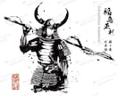 墨絵 - 躍動感ある水墨画の和風イラスト描きます かっこいいモノクロの人物水墨画はお任せください。 イメージ4