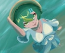 一枚絵を描きます 油絵やアニメテイストのタッチでキャラを描きます イメージ3