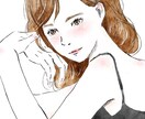 お洒落な手描き風なイラスト描きます 透明感があるお洒落で可愛い似顔絵描きます イメージ6