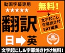 字幕専用：動画の文字起こし＋日英翻訳します 焼き付け字幕も、YouTubeに便利なSRT編集も可能！ イメージ1
