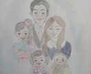 優しいタッチの水彩画似顔絵描きます 水彩絵の具と水彩色鉛筆を使い優しい感じの似顔絵を制作します イメージ5