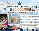 TikTok再生回数増やします 10000回/3000円|外国人アカウントで迅速に拡散 イメージ1