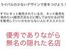 ネット販売で実績を残す為の仕入れ先教えます 無名で優秀なショップにこそ価値有り！！ イメージ2