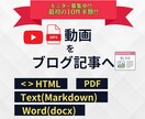 動画がブログ記事に早変わり！作成を効率化します 有料カスタマイズAIを使った高品質&高精度なブログ記事の作成 イメージ1