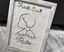 ファーストカットの刺繍します 日付、お名前付き。女の子用はリボンです。 イメージ1