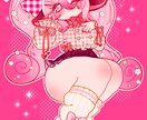 太ももが魅力的な可愛いイラストをお届けします 商用利用OK！SNSや衣装デザイン、グッズ制作お任せ下さい！ イメージ1