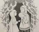 モノクロイラスト描きます 水性ペンで描く繊細で神秘的な世界 イメージ8