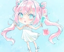 ゆるっと水彩風のSDキャラ・ミニキャラます 水彩風の滲みや画用紙のテクスチャのある、温かいタッチです！ イメージ1