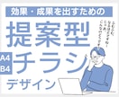 成果を出すための提案型チラシをデザインいたします ターゲットに合わせたアイデアとデザインでチラシをPRに活かす イメージ1