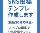 SNS投稿テンプレ作成します 【最短30分で納品！】SNS投稿テンプレ5個作ります。 イメージ1