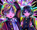 キラキラとしたキャラクターの一枚絵を描きます 色彩鮮やかなキャラクター達をお届けします イメージ4