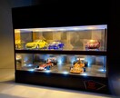 送料込み！ミニカーやミニチュアをお洒落に飾れます 完成品、照明付2層式ディスプレーBOX / ネオジオラマ イメージ3