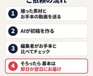 即日｜AI活用でショート動画を編集します お手本の動画を送って｜その見た目に寄せて編集 イメージ2