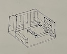 手描きで作る内観パース／家具配置も対応できます インテリアのプロが手描きで魅せる空間提案。今だけ割引価格 イメージ5