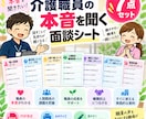 介護職員の本音を聞く面談シートを提供します 悩み・不安・やりがいを聞く7点セット イメージ1