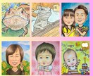 大切な思い出を優しいパステル画似顔絵にします 【送料無料で原画をお届け】長寿祝・ペット・大人数・ギフト イメージ10