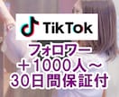 TikTokフォロワー+1000人から増加させます 30日間保証☆ティックトックのフォロワー集客！☆最大10万人 イメージ1