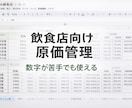 飲食店向け原価管理を仕組み化します 数字が苦手でも使える飲食店向け原価管理表 イメージ1