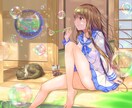 可愛く綺麗なイラストをお描きします キャラクター立ち絵や、綺麗な背景付きの一枚絵等お描きします！ イメージ2