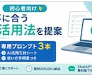 仕事に合うAI活用法と専用プロンプトを作ります 初心者向けに専用プロンプト3本を作成 イメージ1