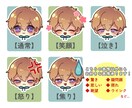 商用OK ミニキャラ表情5点セット描きます 動画、配信、ブログ等で使えるミニキャラ(SD)顔アイコンです イメージ2