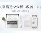 文章を設計し伝わる形に整えます 構造から整理し、読まれる文章へ。 イメージ1