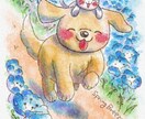 ペットの似顔絵｜犬や猫、好きな動物イラスト描きます ​「お花」と「うちの子」の物語を水彩風に描く、温かいイラスト イメージ2