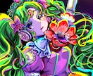 キラキラとしたキャラクターの一枚絵を描きます 色彩鮮やかなキャラクター達をお届けします イメージ2