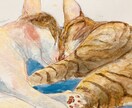 水彩画と色鉛筆で絵本調な似顔絵を作成いたします 大切なペットや家族、カップルの似顔絵（写真模写）を描きます イメージ1