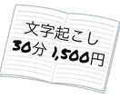 音声、動画データの文字起こしを行います 30分1,500円で承ります！ イメージ1