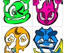 最短即日●インパクトのあるアイコン描きます あなたの好きな色や形やアイテムをキャラクターにします イメージ1
