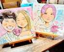 水彩とペンで温かい似顔絵を描きますます 世界に一枚！手描きの風合いが魅力の似顔絵色紙をお届けします イメージ1