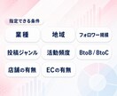 SNS営業用の見込み客リストを作成し納品します 条件指定で100件｜目視検品してシートで納品 イメージ4