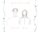 ウェルカムボードのイラスト作成します 似顔絵と柔らかなフレームのウェルカムボード イメージ6