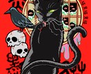 猫×和オリジナルイラスト制作します Japanese-style cat artwork. イメージ1