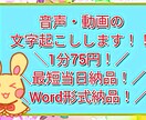 動画・音声の文字起こしします 動画・音声の文字起こしします!尺1分につき75円! イメージ1