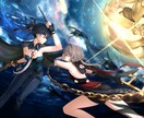 パッと目を惹く横長一枚絵をお描きします 修正回数無制限！理想通りの絵を制作しま す！ イメージ4