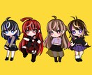 ポップなミニキャラかきます 一枚絵でも良し、アクキーにするも良し！ イメージ2