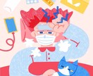 商用可！フラットでPOPなイラストを描きます 広告や書籍で目を惹く挿絵を求めている方に！ イメージ3