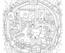 オリジナル塗り絵をオーダーメイドで制作します お子様の知育やプレゼントに！世界に一つの線画イラスト イメージ3