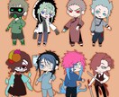 貴方の創作キャラ描きます デフォルメから頭身まで、グッズや動画イラストにも イメージ9