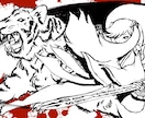 墨絵風、筆風タッチのイラスト描きます 墨絵風、筆描き風の動きのあるタッチで目を惹きます イメージ3