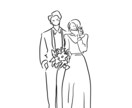 結婚式を彩るシンプル線画イラストをお描きします 結婚式を彩る、おふたりだけのシンプル線画イラスト♫ イメージ3