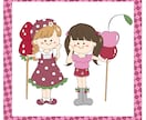 LINEスタンプに使えるイラストを作ります いちごとさくらんぼの妖精イラスト イメージ1