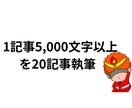 1記事5,000文字以上を20記事執筆します ブログで量を書きたい皆様にまとめて記事を執筆させて頂きます！ イメージ1