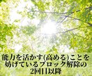 活かそう！あなたのその能力の2回目以降を行います 能力を活かすことを妨げているブロックが取り切れてない方対象 イメージ1