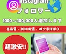 インスタフォロワーを1000人以上増やします 超激安⚡目指せインスタグラマー⚡ イメージ1