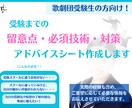 歌劇団受験生のためのアドバイスシート作成します 当日の不安、受験まで自分と向き合う心身面についてもサポート イメージ1